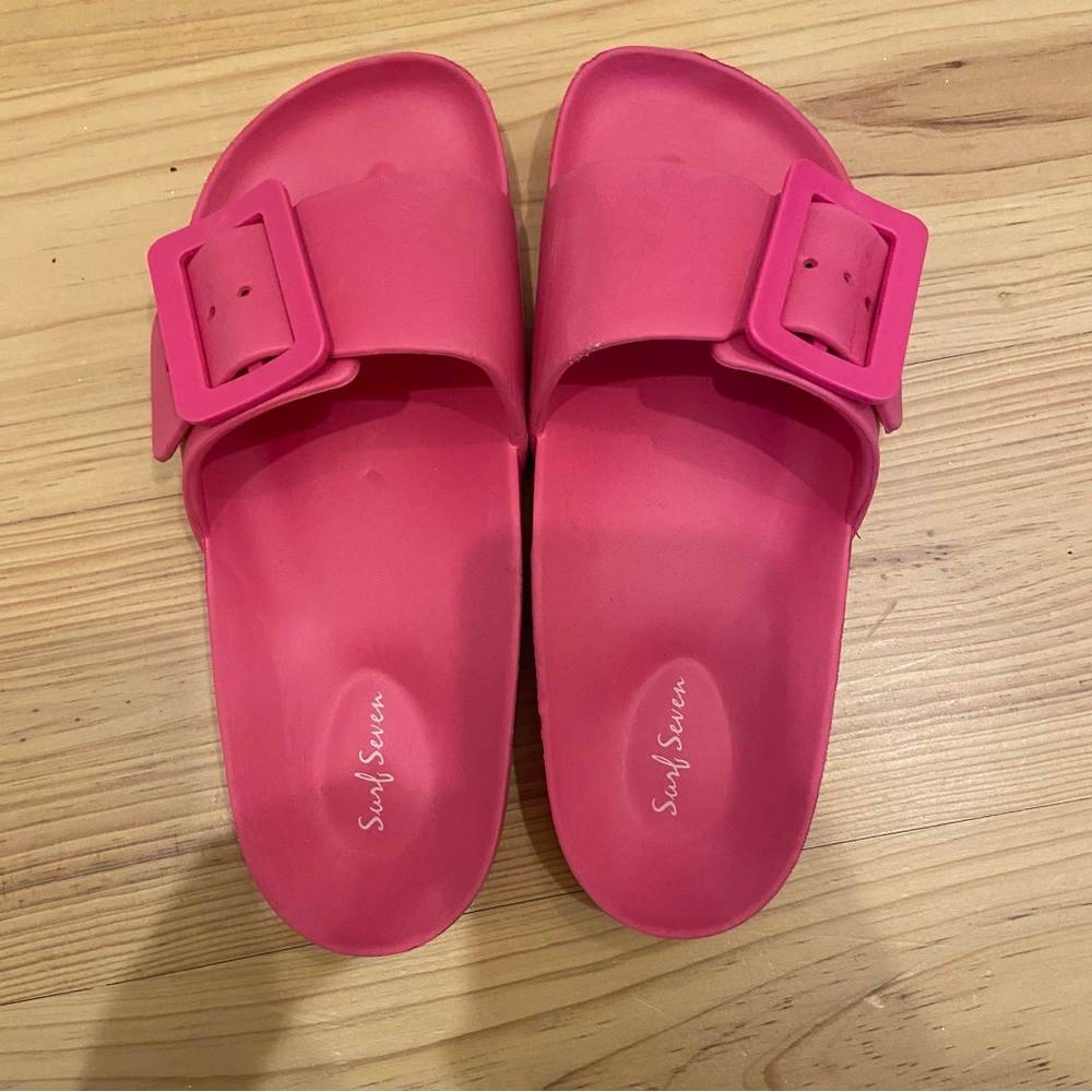 Pink rubber slides